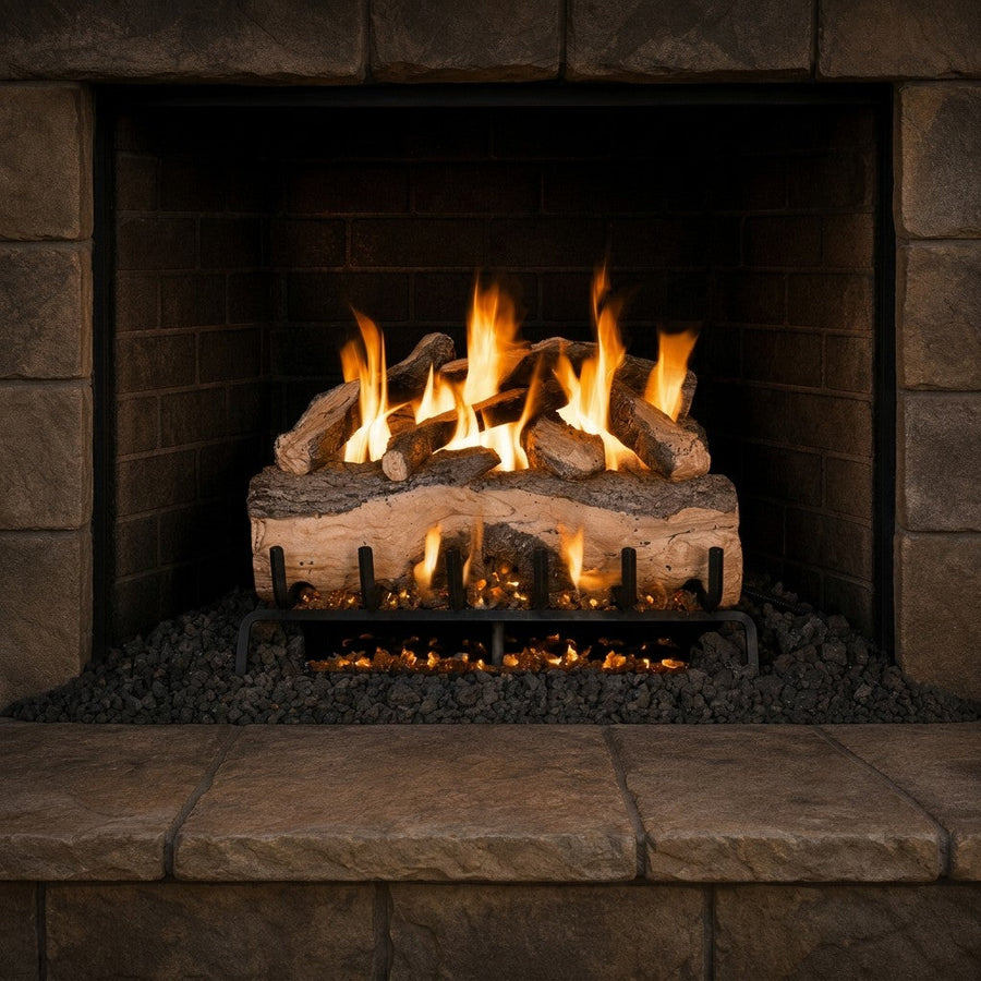 Mountain Crest Split Oak Vented Gas Log Set