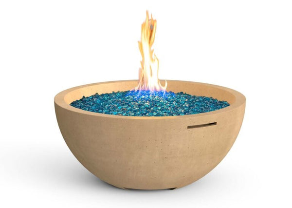 36-inch American Fyre Designs fire bowl with stainless steel burner and contemporary design
