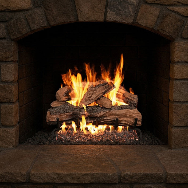 36-inch Split Oak Designer Plus Vented Gas Log Set by Real Fyre