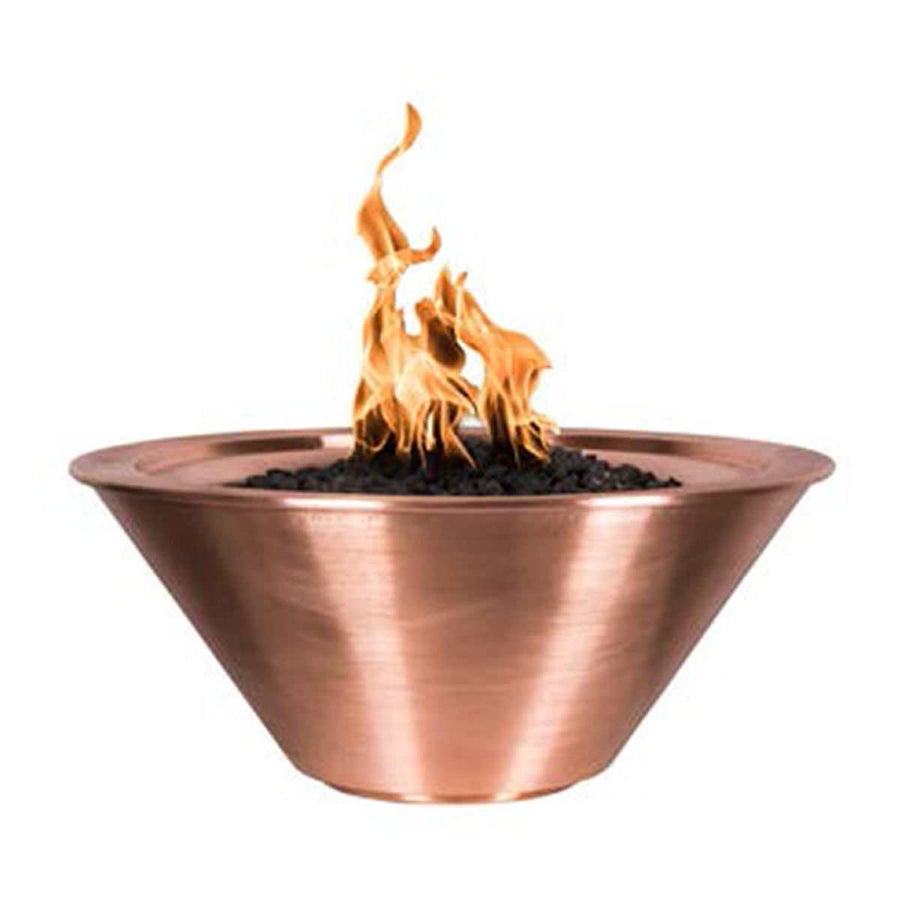 36" x 12" Copper Fire Bowl Match Lit