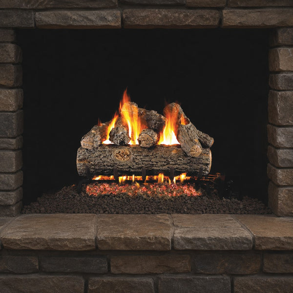 36" Golden Oak Designer Plus ANSI Vented Gas Log Set | Real Fyre
