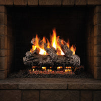 36" Rustic Oak Vented Gas Log Set | Real Fyre