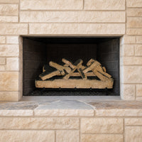 36" Western Pine Vented Gas Log Set | Hargrove — installed in masonry fireplace