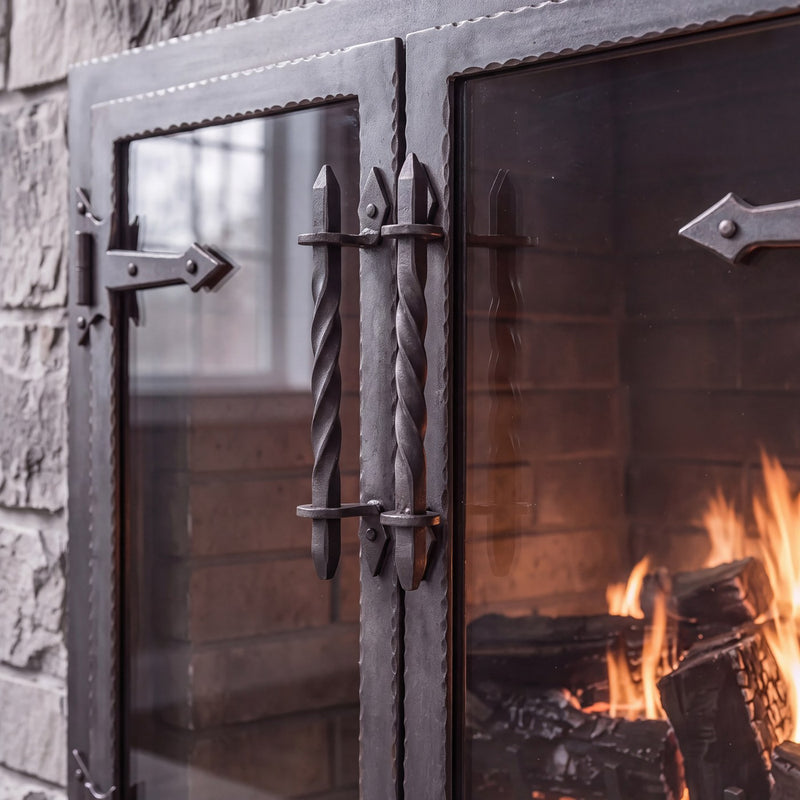Hammered Edge - Masonry & Prefab Fireplace Glass Doors | Custom