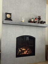 Non-Combustible Metal Fireplace Mantel Shelf | Custom Floating Mantel, Black