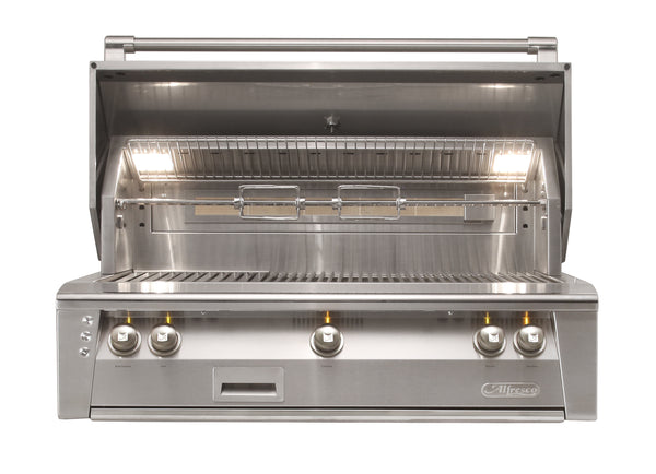 Alfresco ALXE 42-Inch Built-In Gas Grill — 42 Built In Front View Open