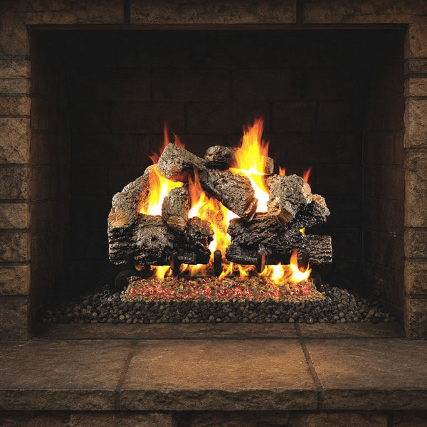 42" Charred Royal English Oak Vented Gas Log Set | Real Fyre