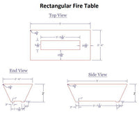 Grand Canyon Olympus Rectangular GFRC Fire Pit Table - 60" x 30" x 18" Gray, Propane