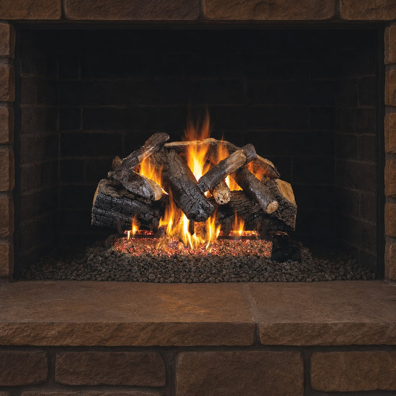 60" Charred Majestic Oak Vented Gas Log Set | Real Fyre
