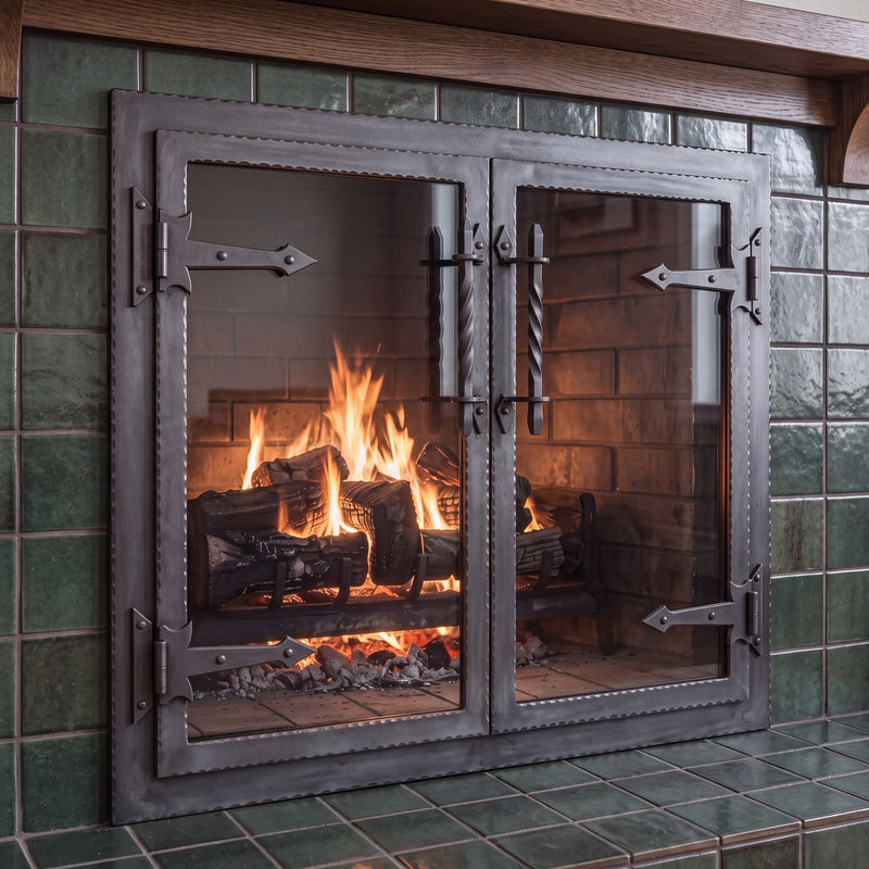 Hammered Edge - Masonry & Prefab Fireplace Glass Doors | Custom