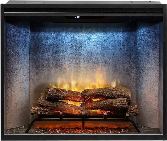 Dimplex Revillusion 42-inch Built-in Firebox with Glass Pane and Plug Kit, Weathered Concrete (RBF42WCG)