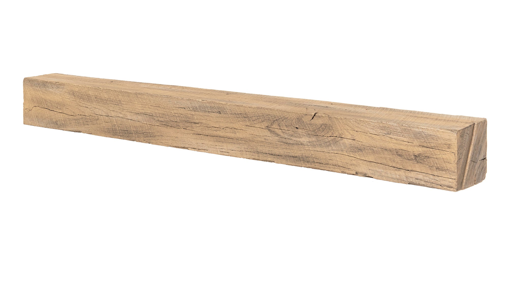 New River Weathered Beam Non-Combustible Mantel Shelf WHEAT Finish