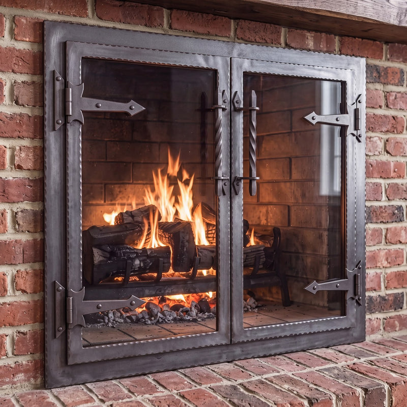 Hammered Edge - Masonry & Prefab Fireplace Glass Doors | Custom