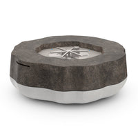 American Fyre Designs Meadow 48" Round Fire Table - Dark Basalt & White Aspen, Natural Gas