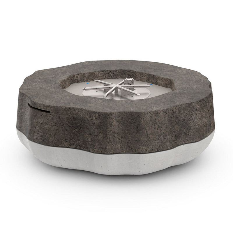 American Fyre Designs Meadow 48" Round Fire Table - Dark Basalt & White Aspen, Natural Gas