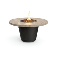 American Fyre Designs Reclaimed Wood Cosmopolitan 48" Round Gas Fire Table - Silver Pine