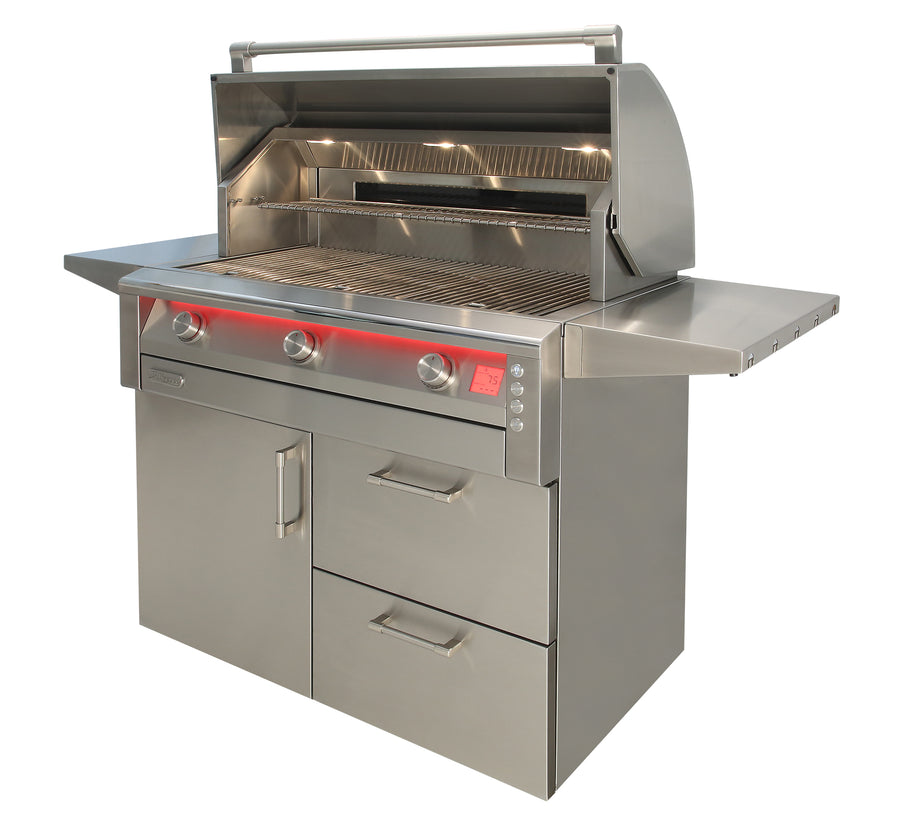 Alfresco AIPG 42-Inch Intelligent Gas Grill with Deluxe Cart
