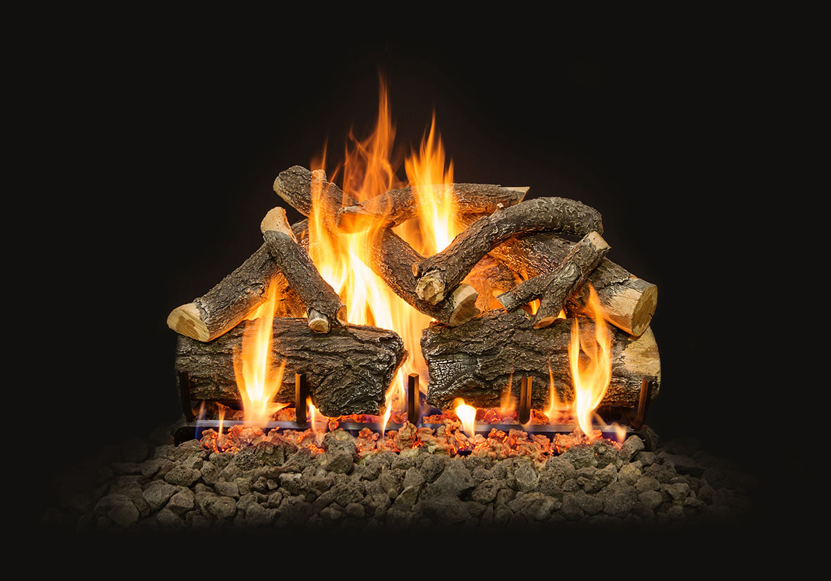 30" Arizona Weathered Oak Charred See-Through Vented Gas Log Set | Grand Canyon