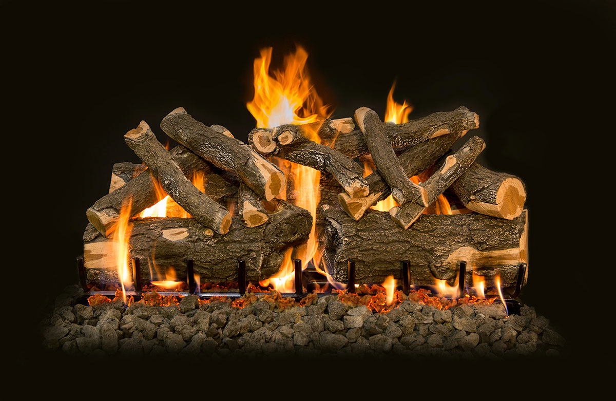 42" Arizona Weathered Oak Charred See-Through Outdoor Gas Log Set | Grand Canyon