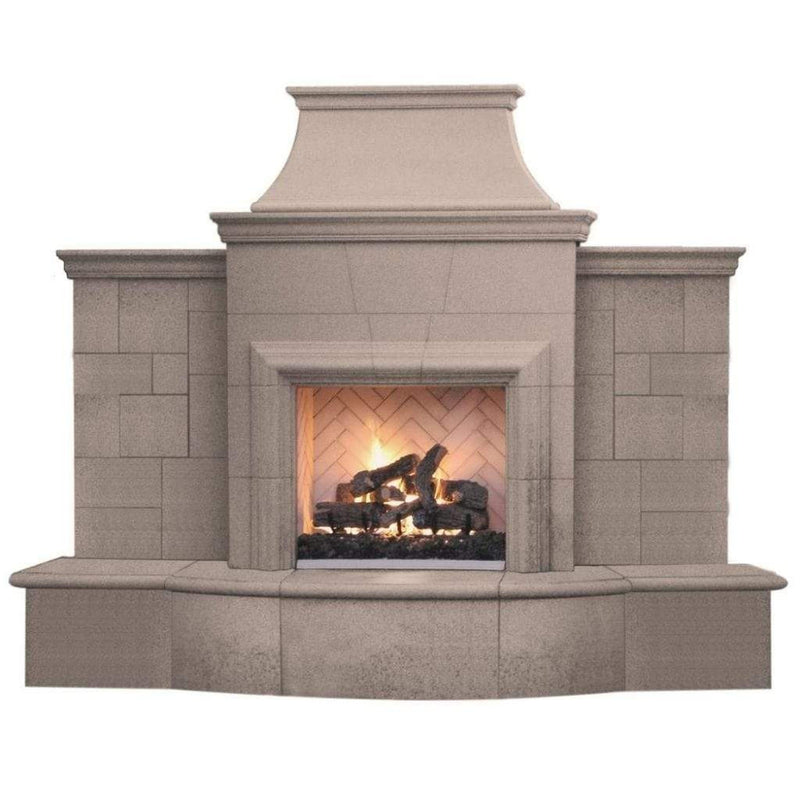 American Fyre Designs Grand Petite Cordova Outdoor Gas Fireplace - White Aspen