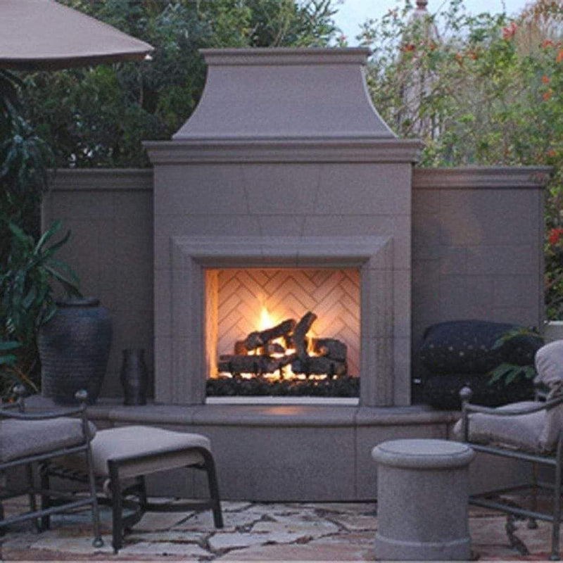 American Fyre Designs Grand Petite Cordova Outdoor Gas Fireplace - White Aspen