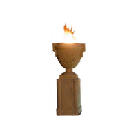 American Fyre Designs Piage 26" Gas Fire Urn with Pedestal - Café Blanco