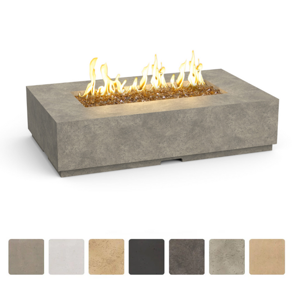 American Fyre Designs Legend 60-Inch Rectangular GFRC Gas Fire Table - Natural Gas