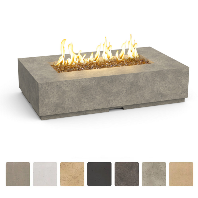 American Fyre Designs Legend 60-Inch Rectangular GFRC Gas Fire Table - Natural Gas