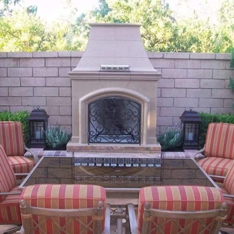American Fyre Designs 65" Phoenix Vent-Free Outdoor Gas Fireplace - 16" Radiused Bullnose, Smoke