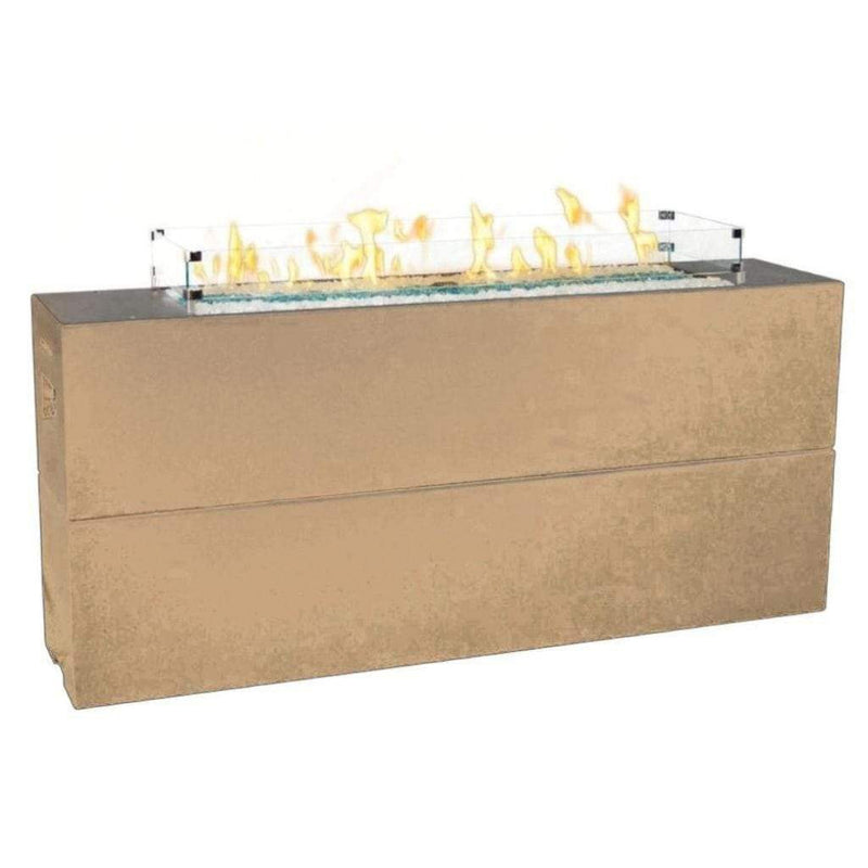 American Fyre Designs 72" Tall Milan Linear Fire Table - Black Lava, Natural Gas