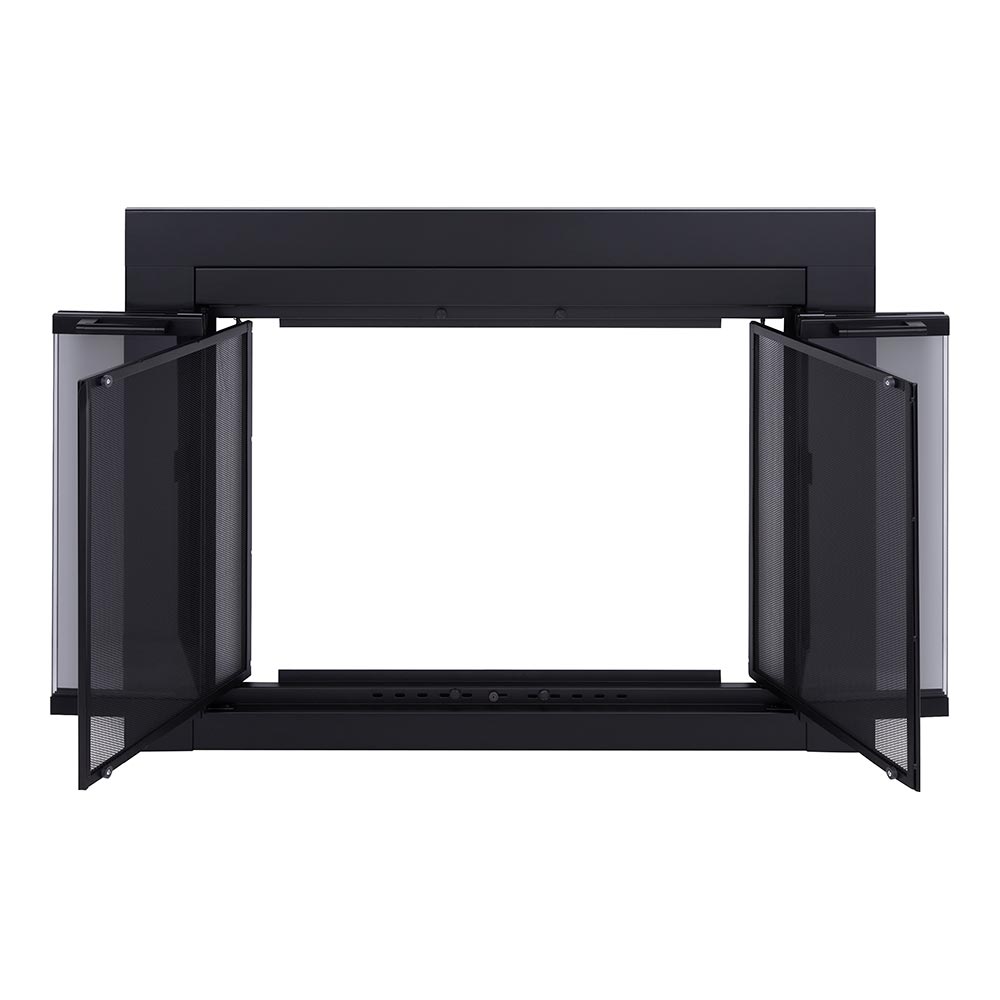 Ardmore Flat Black Masonry Fireplace Door | Sleek & Modern Fireplace Doors | Standard Sizes | Durable Steel Frame - Clearance Sale