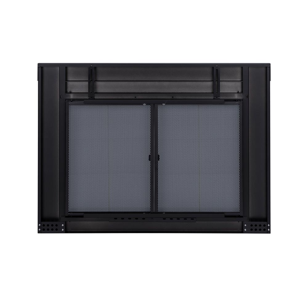 Ardmore Flat Black Masonry Fireplace Door | Sleek & Modern Fireplace Doors | Standard Sizes | Durable Steel Frame - Clearance Sale