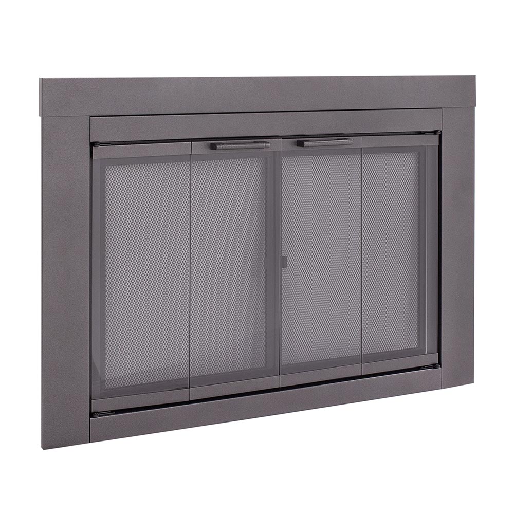 Armitage Flat Black Masonry Fireplace Door | Standard Sizes | Sleek Modern & Durable Design