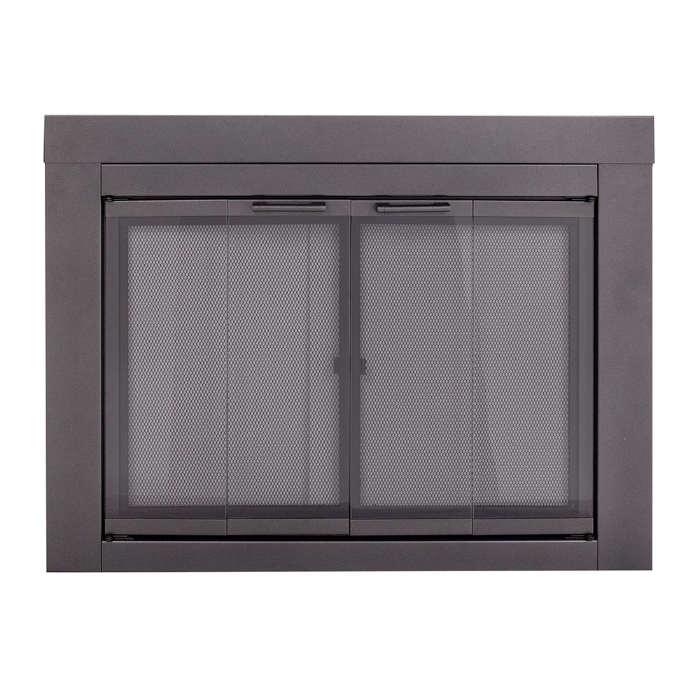 Armitage Flat Black Masonry Fireplace Door | Standard Sizes | Sleek Modern & Durable Design