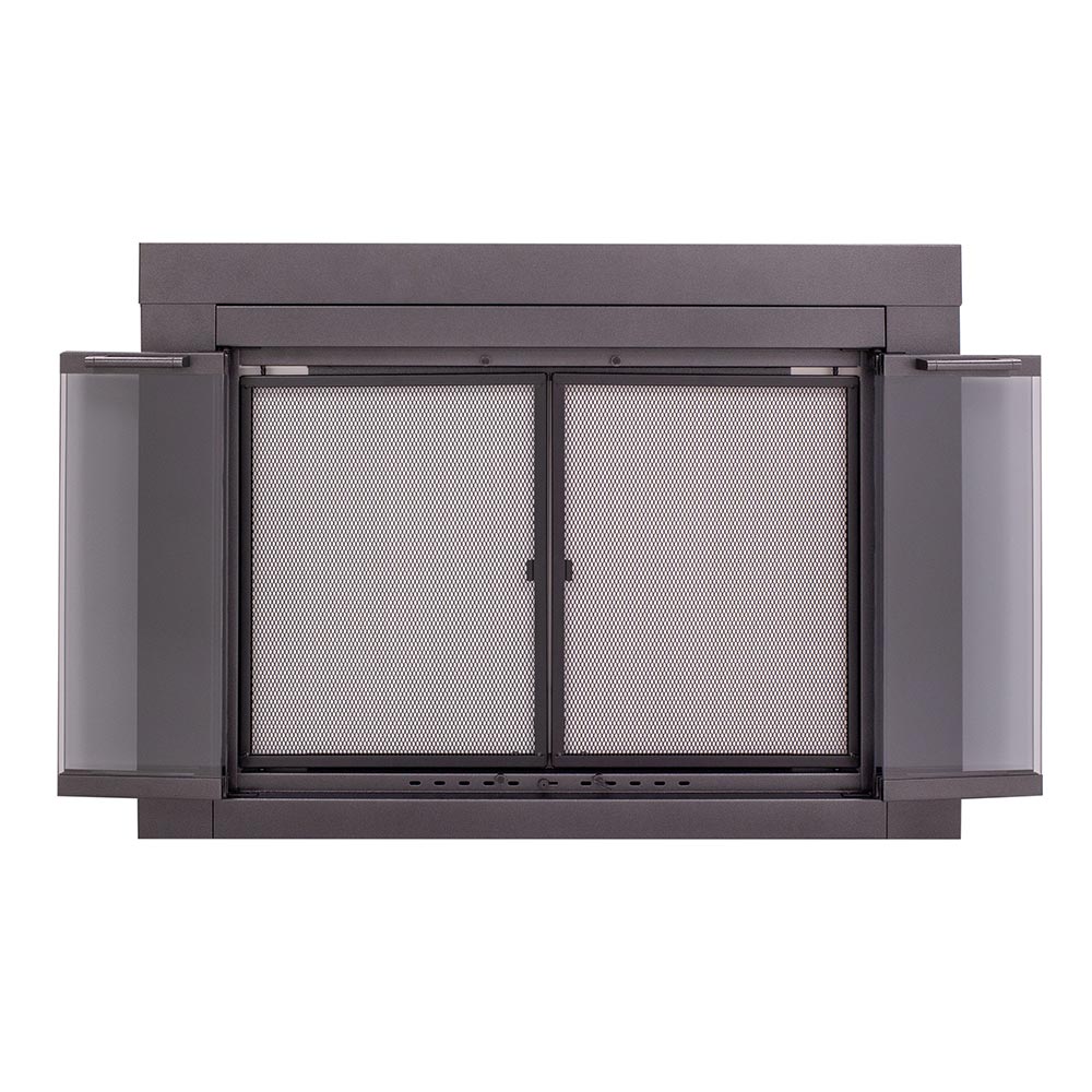 Armitage Flat Black Masonry Fireplace Door | Standard Sizes | Sleek Modern & Durable Design