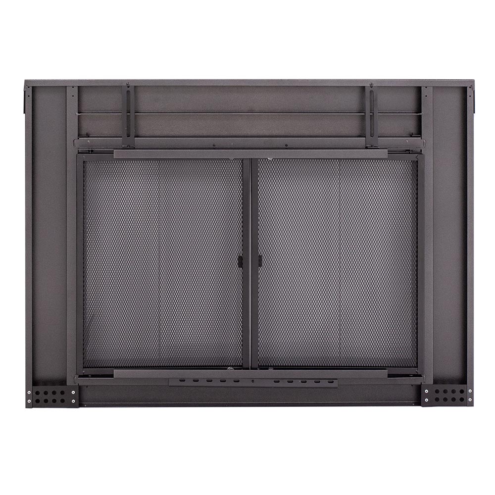 Armitage Flat Black Masonry Fireplace Door | Standard Sizes | Sleek Modern & Durable Design