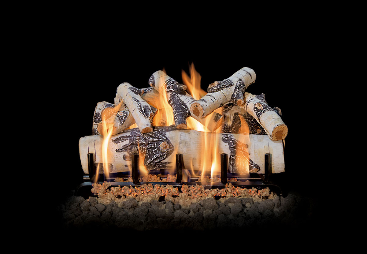 24" Quaking Aspen See-Through Outdoor Gas Log Set | Grand Canyon