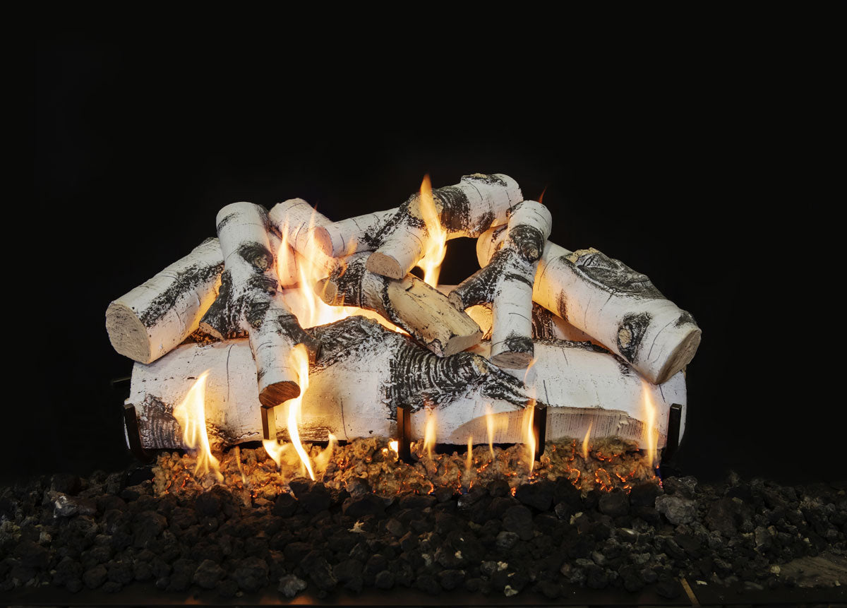 30" Quaking Aspen See-Through Vented Gas Log Set | Grand Canyon