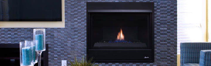 Superior DRC2033 contemporary direct-vent gas fireplace lifestyle room scene hero banner