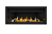 Napoleon Ascent Linear 46 direct vent gas fireplace product shot with shore fire beach kit
