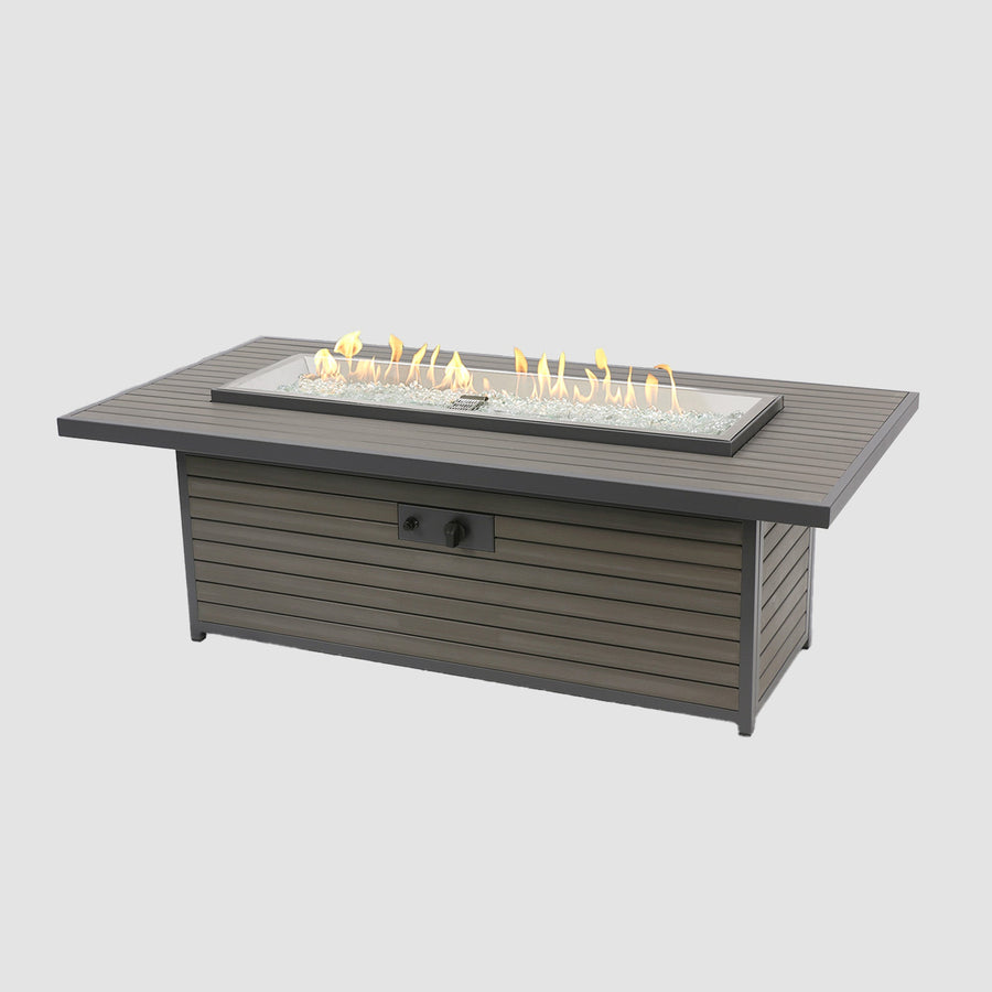 Outdoor GreatRoom Kenwood and Brooks Linear Chat-Height Gas Fire Pit Table