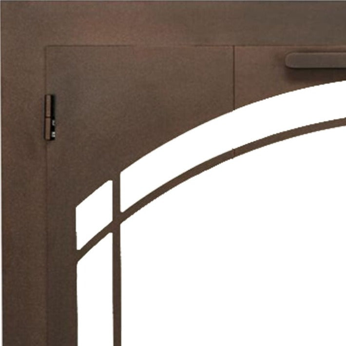 Steel Fireplace Glass Door Masonry & Zero Clearance - Carolina Arch Door with Window Pane