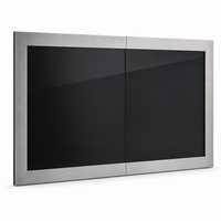 Brooklyn Hidden Main Frame - Single Panel Masonry & Prefab Fireplace Doors | Custom