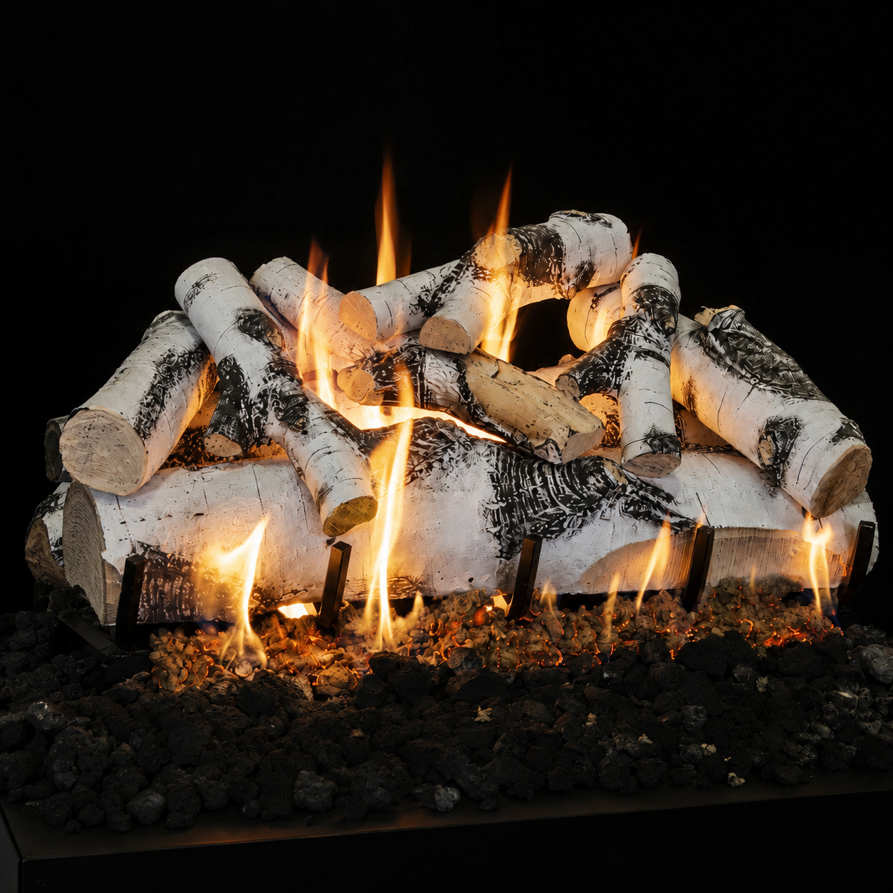 30" Aspen Birch Single-Sided Ventless Gas Log Set | Grand Canyon