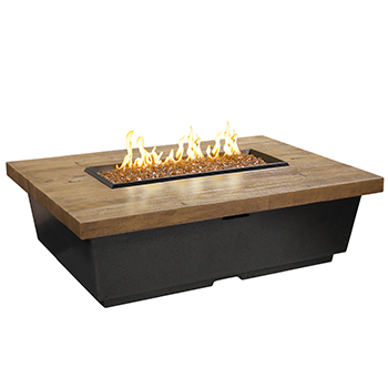 French Barrel Oak Contempo Rectangle Firetable