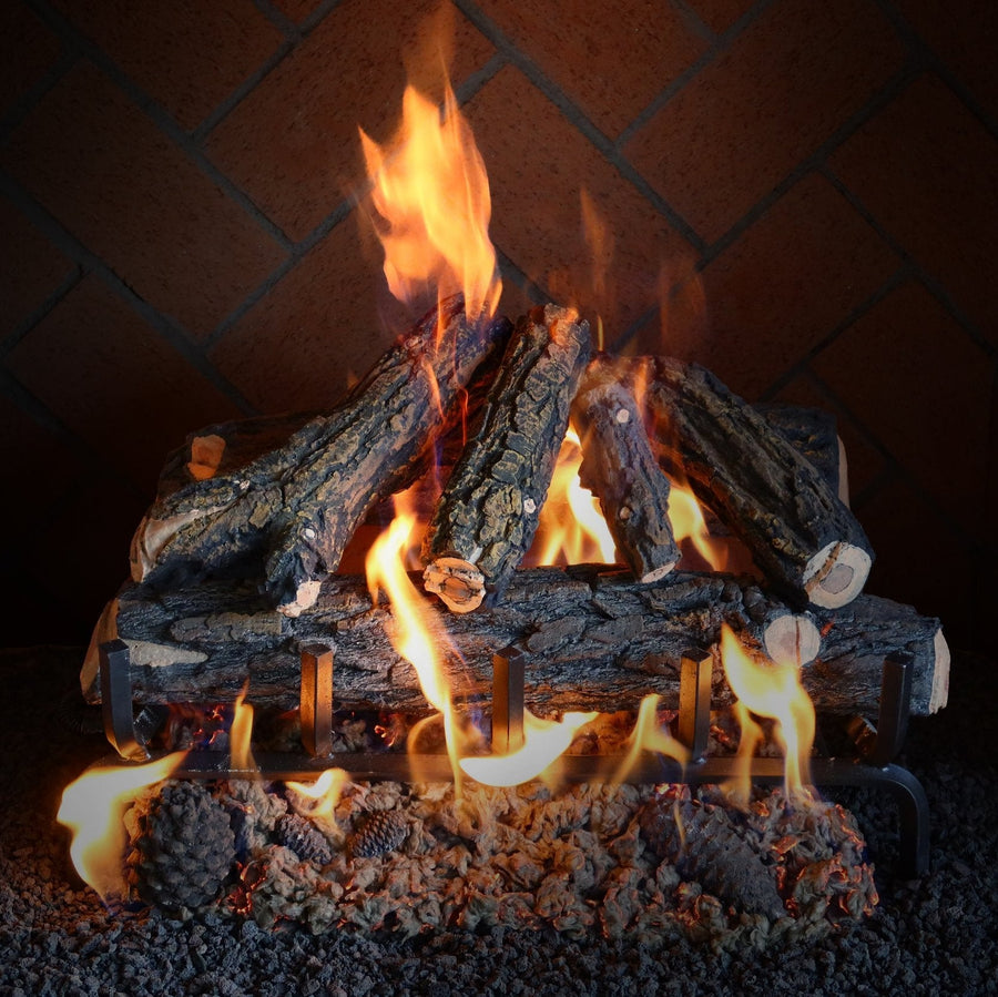 Country Oak Deluxe Gas Log Set