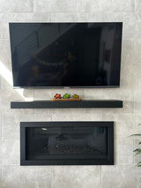 Non-Combustible Metal Fireplace Mantel Shelf | Custom Floating Mantel, Black