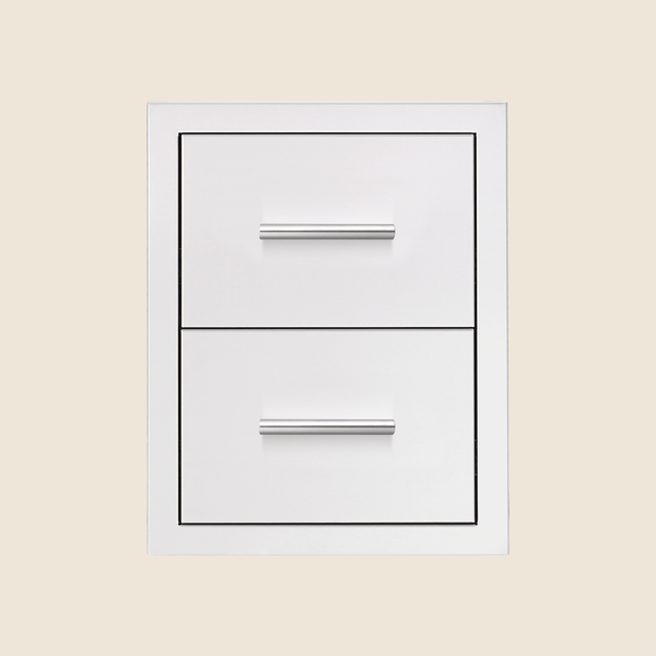 Summerset 17-Inch Stainless Steel Double Drawer with Masonry Frame Return