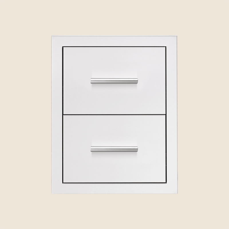 Summerset 17-Inch Stainless Steel Double Drawer with Masonry Frame Return