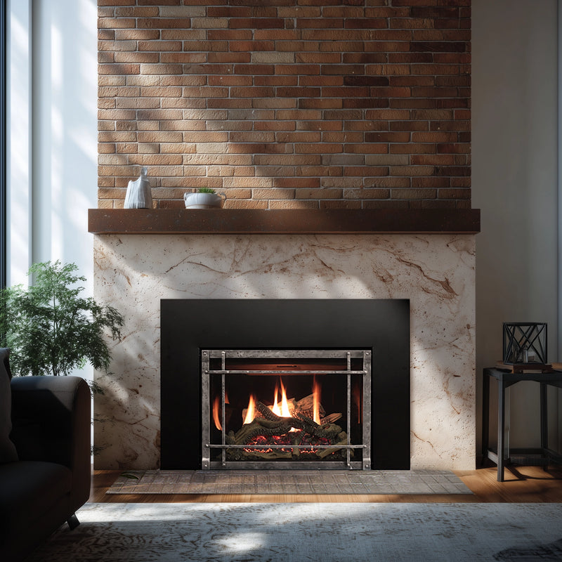 Empire Rushmore TruFlame 30 insert with driftwood logs, room scene